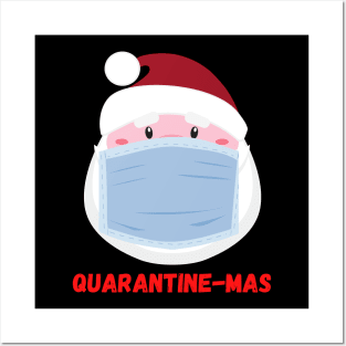 Quarantine-Mas Santa Claus Christmas in Quarantine Santa Clause Wearing a Mask and Social Distancing Posters and Art